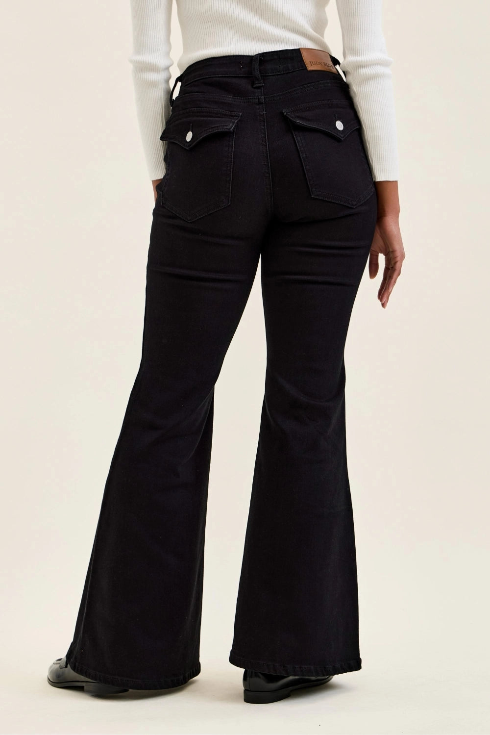 Judy Blue Jeans - Jaqueline Flare w/ Printed Elastic Bk Shadow Luxe