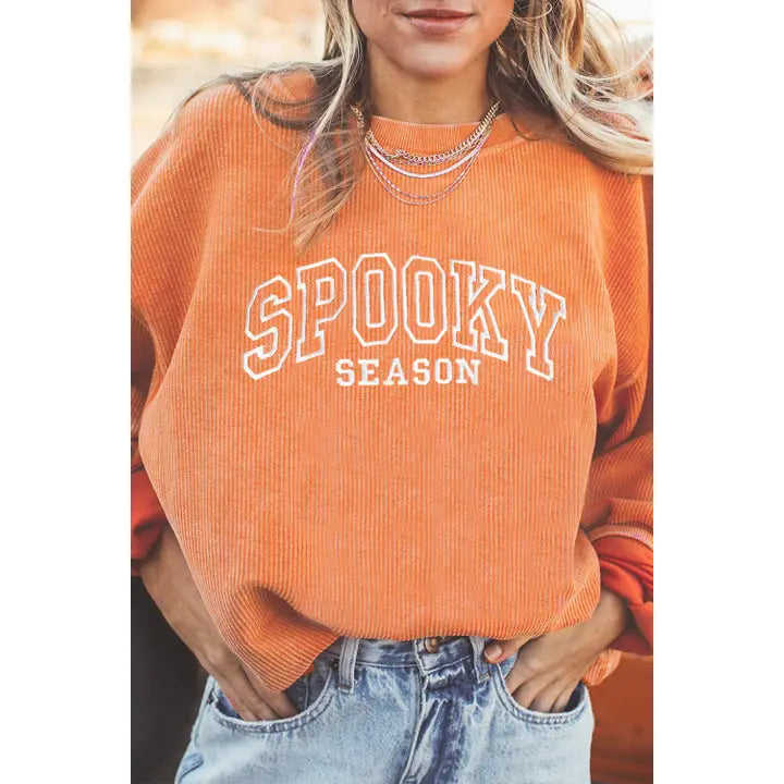Spooky Season Embroidered Halloween Sweatshirt
