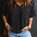 Valerian Corded V-Neck Loose Tee