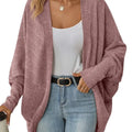 Oversized Ribbed Knit Open Front Cardigan