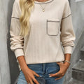 Long Sleeve Pocket Knit Top