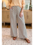Striped Wide Leg Casual Pants