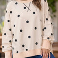Loose Fit Long Sleeve Polka Dot Tunic Sweater
