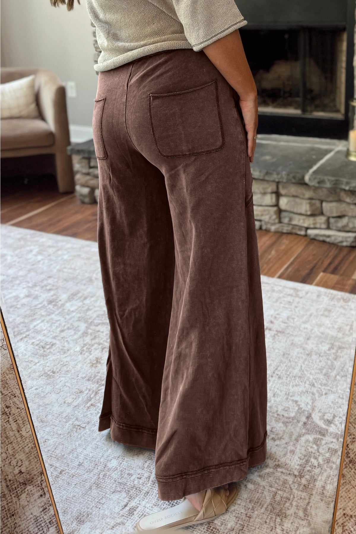 Fall Mineral Wash Flare Leg Pants