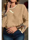 Bow Split Cuff Trim Sweater