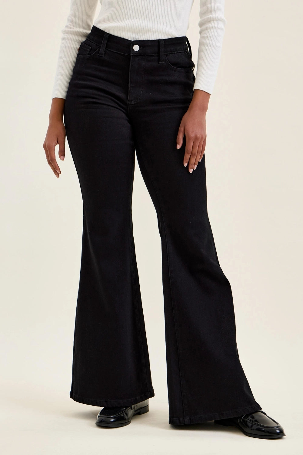 Judy Blue Jeans - Jaqueline Flare w/ Printed Elastic Bk Shadow Luxe