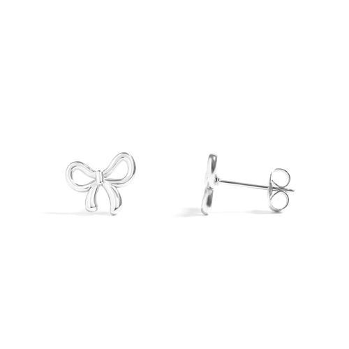 18k Gold Stainless Steel Bow Stud Earrings